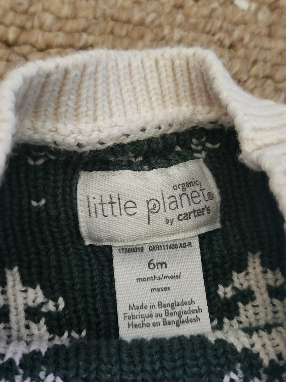 Little Planet By Carters organic Cotton Fair Isle Knit Matching Set